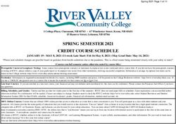 SPRING SEMESTER 2021 CREDIT COURSE SCHEDULE - River Valley ...
