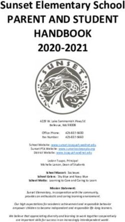 PARENT AND STUDENT HANDBOOK - 2020-2021 Sunset Elementary School