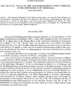 PRELIMINARY NOTE ON THE PALAEOGNATHOUS BIRD FROM THE UPPER CRETACEOUS OF MONGOLIA