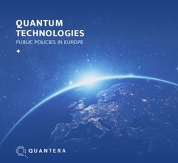 QUANTUM TECHNOLOGIES PUBLIC POLICIES IN EUROPE - QuantERA
