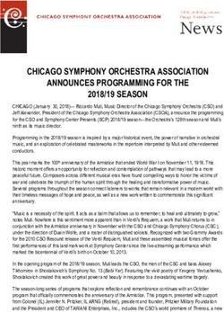 CHICAGO SYMPHONY ORCHESTRA ASSOCIATION ANNOUNCES PROGRAMMING FOR THE 2018/19 SEASON
