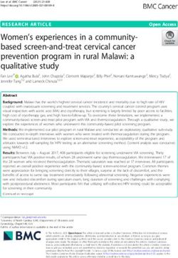 Women's experiences in a communitybased screen-and-treat cervical cancer prevention program in rural Malawi: a qualitative study