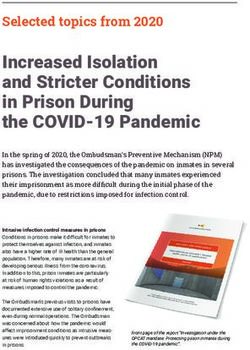 Increased Isolation and Stricter Conditions in Prison During the COVID-19 Pandemic