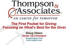 The First Pocket for Giving: Focusing on What's Best for the Giver - Doug Olson Senior Vice President