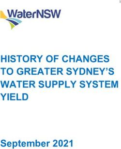 HISTORY OF CHANGES TO GREATER SYDNEY'S WATER SUPPLY SYSTEM YIELD - September 2021