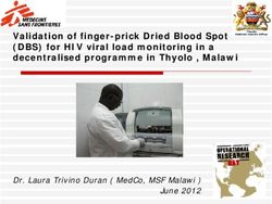 Validation of finger-prick Dried Blood Spot (DBS) for HIV viral load monitoring in a decentralised programme in Thyolo , Malawi - Dr. Laura ...