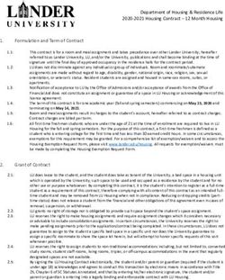 Department of Housing & Residence Life 2020-2021 Housing Contract - 12 Month Housing