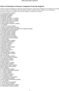 NEW ZEALAND GAZETTE Notice of Intention to Remove Companies From the Register