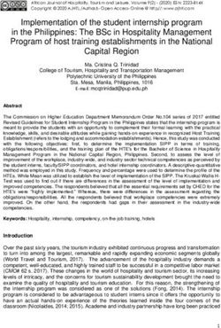 Implementation of the student internship program in the Philippines: The BSc in Hospitality Management Program of host training establishments in ...