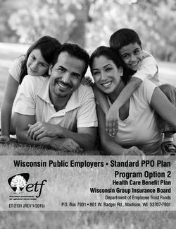 Wisconsin Public Employers Standard PPO Plan Program Option 2 - Health Care Benefit Plan Wisconsin Group Insurance Board Department of Employee ...