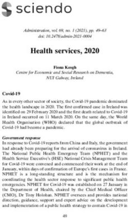 Health services, 2020 - Sciendo