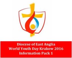 Diocese of East Anglia World Youth Day Krakow 2016 Information Pack