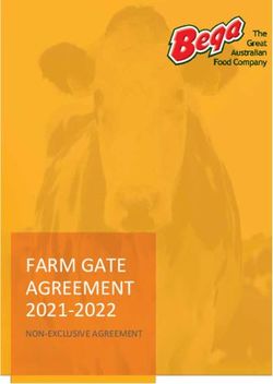 FARM GATE AGREEMENT 2021-2022 - NON-EXCLUSIVE AGREEMENT - Bega Cheese