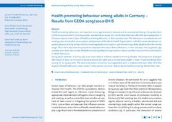 Health-promoting behaviour among adults in Germany - Results from GEDA 2019/2020-EHIS - RKI