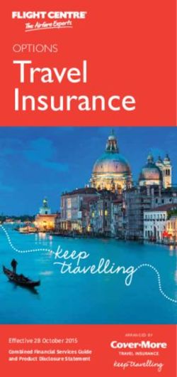 Travel Insurance OPTIONS - Effective 28 October 2015