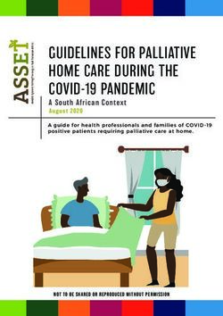 GUIDELINES FOR PALLIATIVE HOME CARE DURING THE COVID-19 PANDEMIC - ASSET