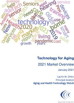 Technology for Aging 2021 Market Overview - Laurie M. Orlov Principal Analyst Aging and Health Technology Watch - Link-age