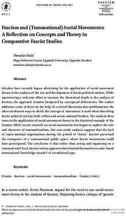 Fascism and (Transnational) Social Movements: A Reflection on Concepts and Theory in Comparative Fascist Studies