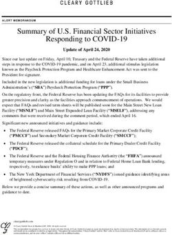 Summary of U.S. Financial Sector Initiatives Responding to COVID-19