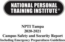 2020-2021 NPTI Tampa Campus Safety and Security Report - Including Emergency Preparedness Guidelines