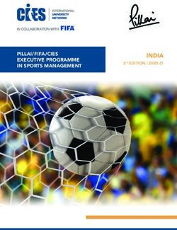 INDIA 2nd EDITION l 2020-21 - PILLAI/ FIFA /CIES EXECUTIVE PROGRAMME IN SPORTS MANAGEMENT