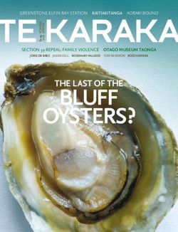 BLUFF OYSTERS? THE LAST OF THE - GREENSTONE ELFIN BAY STATION KAITIAKITANGA AORAKI BOUND
