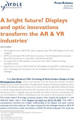 A bright future? Displays and optic innovations transform the AR & VR industries1