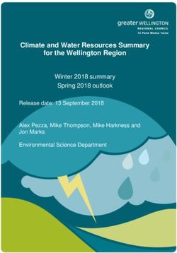 Climate and Water Resources Summary for the Wellington Region - Winter 2018 summary Spring 2018 outlook - Greater Wellington Regional Council