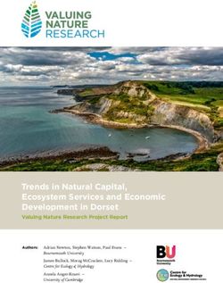 Trends in Natural Capital, Ecosystem Services and Economic Development in Dorset
