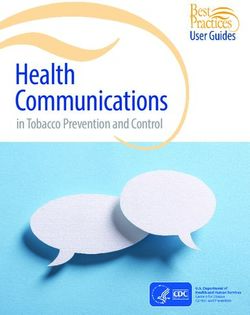 Health Communications - in Tobacco Prevention and Control