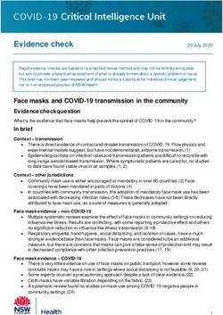 Face masks and COVID-19 transmission in the community - Agency for Clinical Innovation