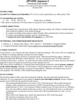 JPN1050: Japanese I French and Asian Studies - Huron University