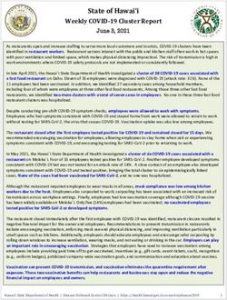 State of Hawai'i Weekly COVID-19 Cluster Report - Hawaii.gov