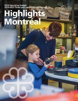 Highlights Montréal 2019 Operating budget 2019-2021 Three-year capital works program - Ville de Montréal