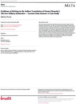 Problems of Editing in the Italian Translation of Noam Chomsky's The New Military Humanism - Lessons from Kosovo: A Case Study - Érudit