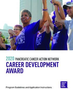 CAREER DEVELOPMENT AWARD - 2020 PANCREATIC CANCER ACTION NETWORK Program Guidelines and Application Instructions - PanCAN
