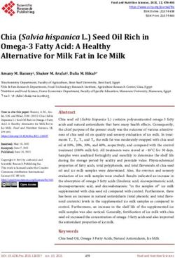 Chia (Salvia hispanica L.) Seed Oil Rich in Omega-3 Fatty Acid: A Healthy Alternative for Milk Fat in Ice Milk