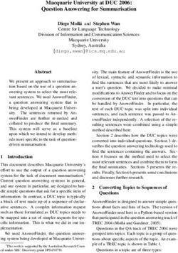 Macquarie University at DUC 2006: Question Answering for Summarisation