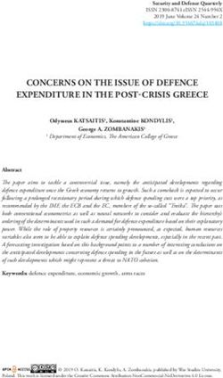 CONCERNS ON THE ISSUE OF DEFENCE EXPENDITURE IN THE POST-CRISIS GREECE