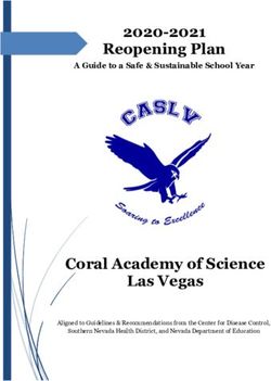 2020-2021 Reopening Plan - Coral Academy of Science Las Vegas - A Guide to a Safe & Sustainable School Year - State Public Charter School ...