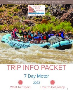 TRIP INFO PACKET 7 Day Motor - 2022 What To Expect