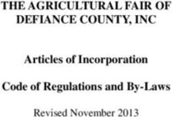 THE AGRICULTURAL FAIR OF DEFIANCE COUNTY, INC - Articles of Incorporation Code of Regulations and By-Laws Revised November 2013