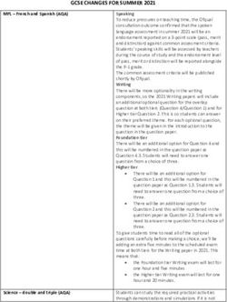 GCSE CHANGES FOR SUMMER 2021 - Chichester Free School