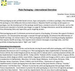 Plain Packaging - International Overview - Canadian Cancer Society
