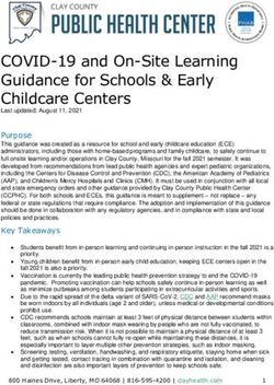 COVID-19 and On-Site Learning Guidance for Schools & Early Childcare Centers