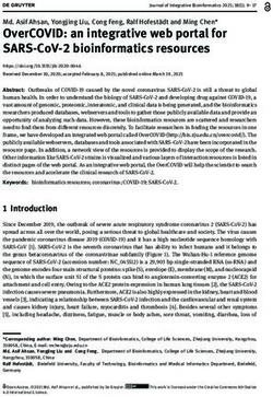 OVERCOVID: AN INTEGRATIVE WEB PORTAL FOR SARS-COV-2 BIOINFORMATICS RESOURCES - DE GRUYTER