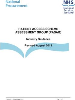 PATIENT ACCESS SCHEME ASSESSMENT GROUP (PASAG) - Industry Guidance Revised August 2013