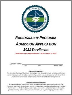 2021 Enrollment RADIOGRAPHY PROGRAM ADMISSION APPLICATION