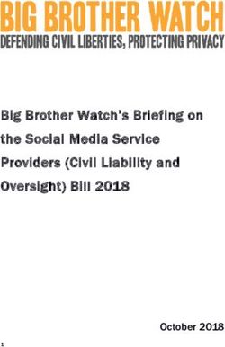 Big Brother Watch's Briefing on the Social Media Service Providers (Civil Liability and Oversight) Bill 2018 - October 2018