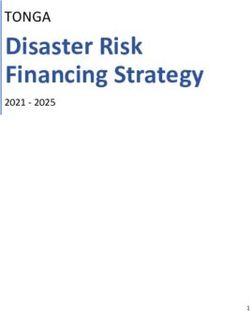 Disaster Risk Financing Strategy - TONGA 2021 2025